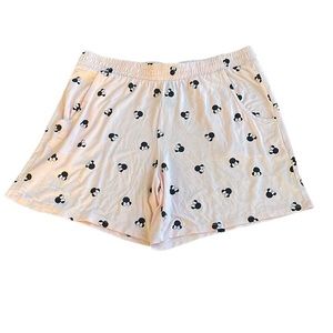 Disney Minnie Mouse Pajama Shorts Pink Black Elastic Waist Boxer PJ Bottoms EUC